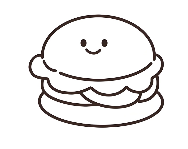 tranh tô màu hamburger