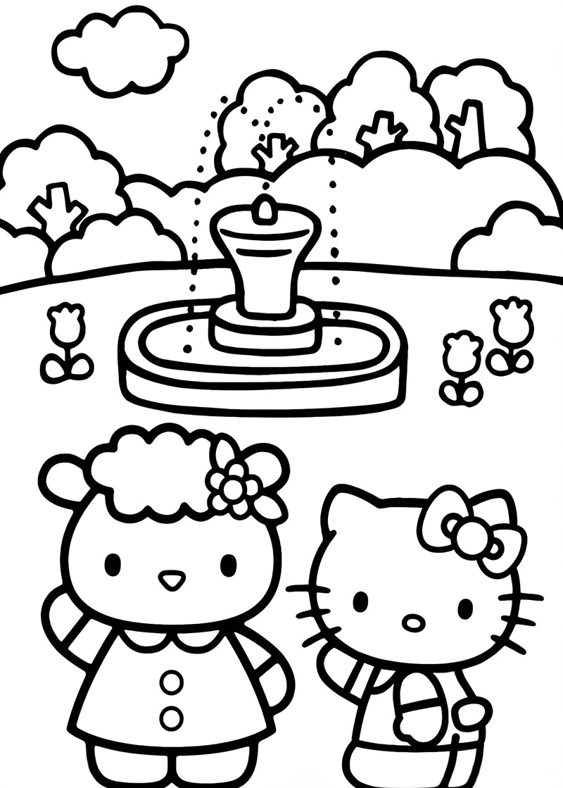 tranh tô màu hello kitty 15