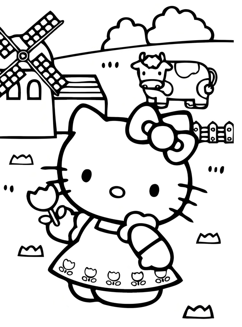 tranh tô màu hello kitty 16