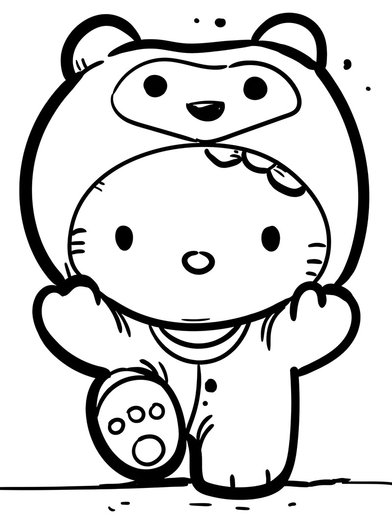 tranh tô màu hello kitty 2
