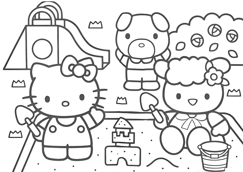 tranh tô màu hello kitty 22