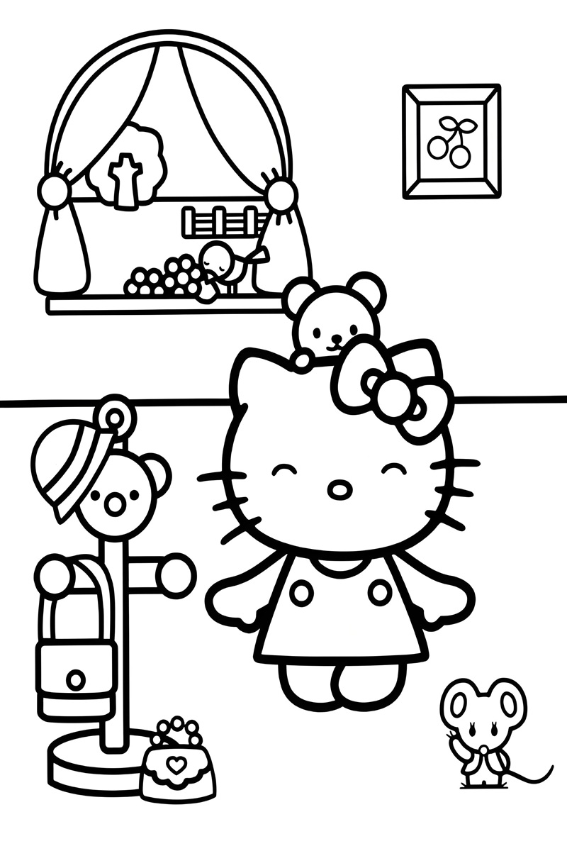 tranh tô màu hello kitty 23