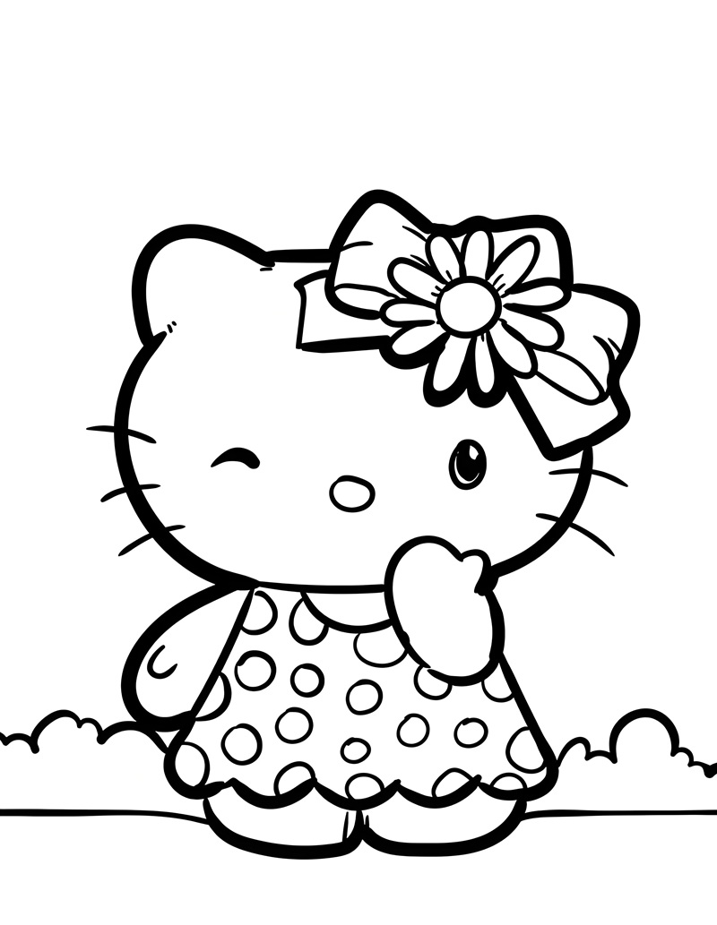 tranh tô màu hello kitty 3