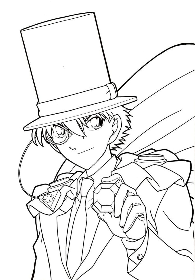 tranh tô màu kaito kid 23