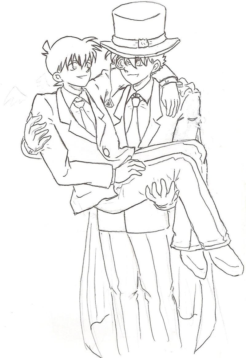 tranh tô màu kaito kid 25