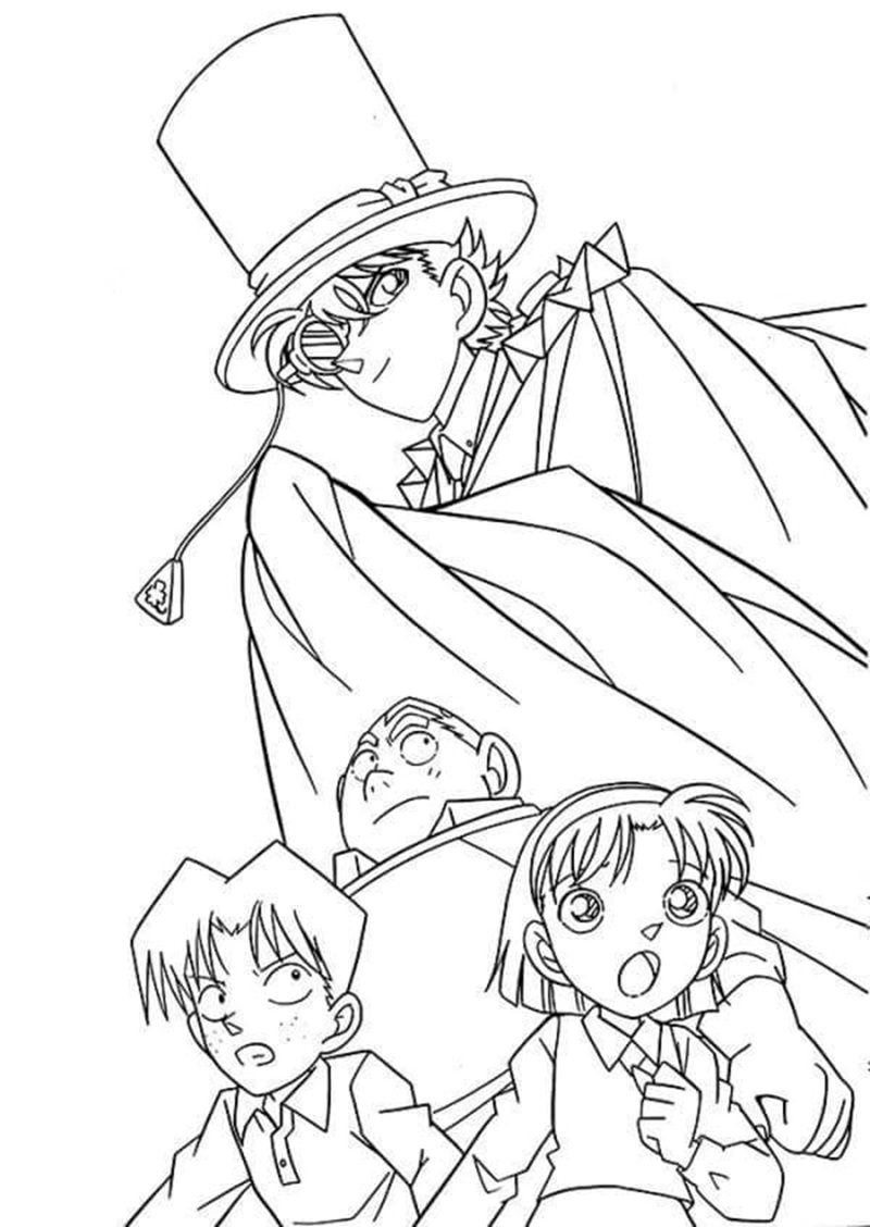 tranh tô màu kaito kid 27