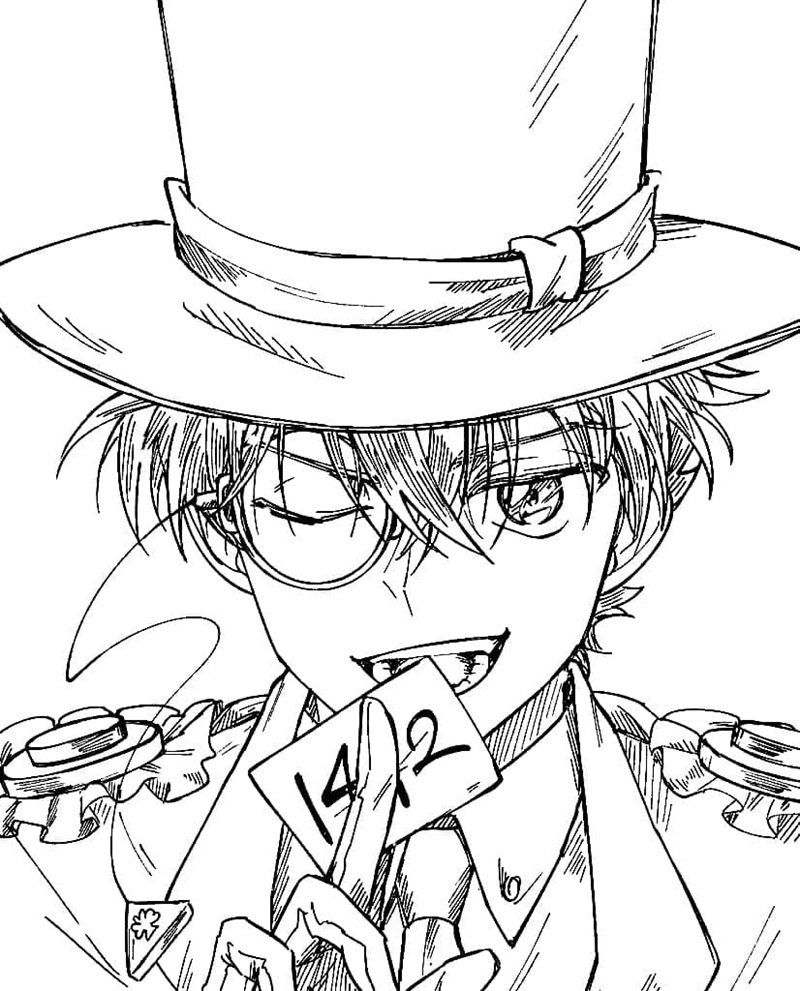 tranh tô màu kaito kid 29