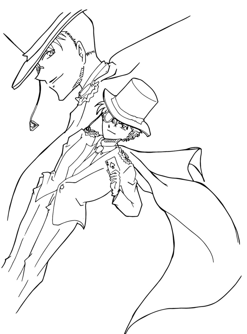 tranh tô màu kaito kid 32
