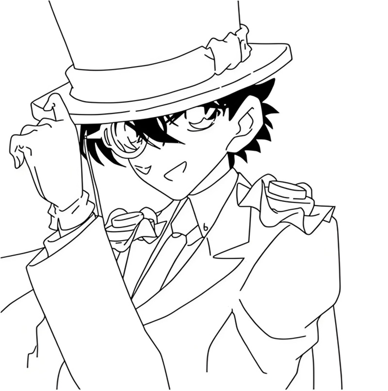 tranh tô màu kaito kid 7