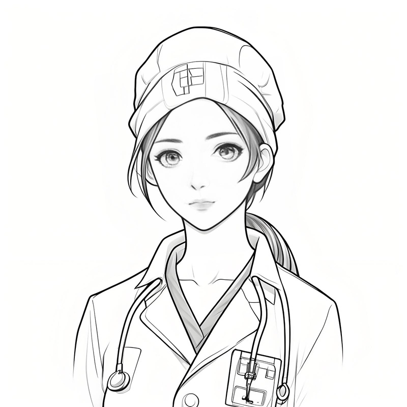 tranh tô màu nghề bác sĩ