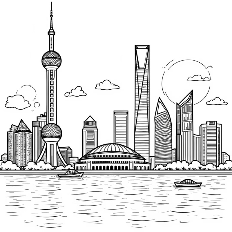 tranh tô màu ngôi nhà cao tầng 22