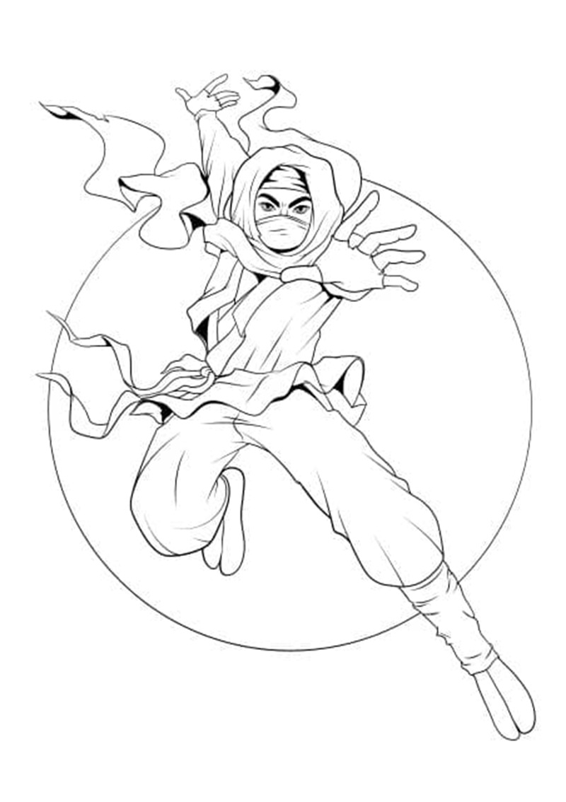 tranh tô màu ninja 12