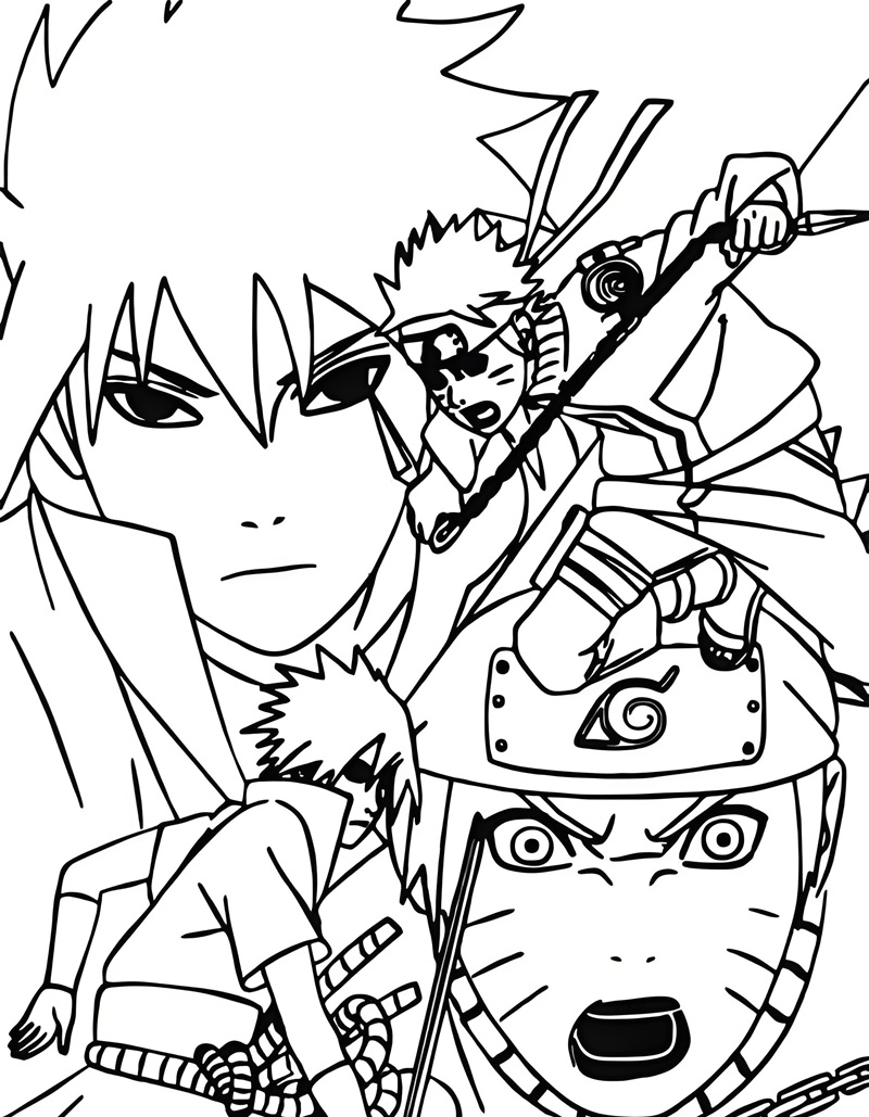 tranh tô màu ninja 33