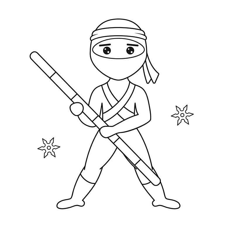 tranh tô màu ninja 36