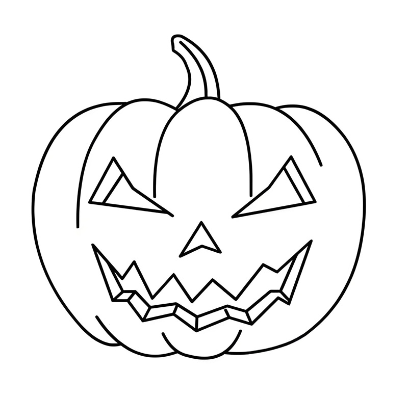 tranh tô màu quả bí ngô halloween