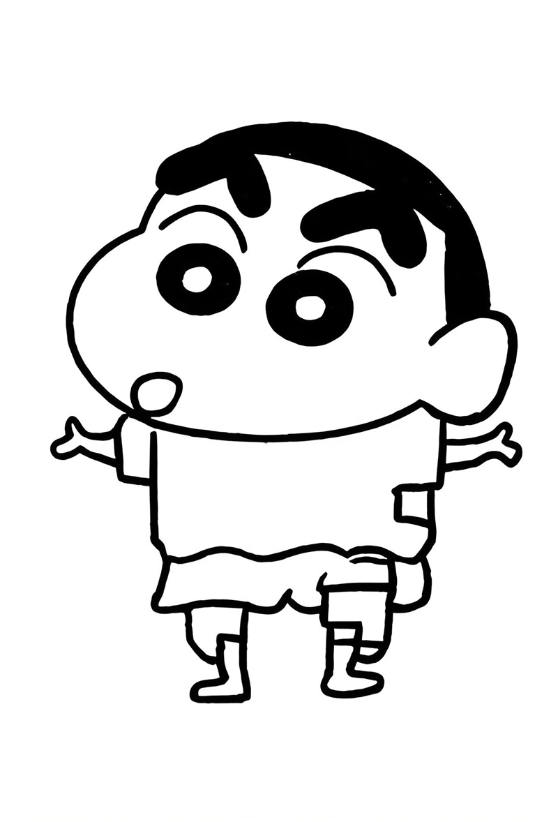 tranh tô màu shin cậu bé bút chì 16
