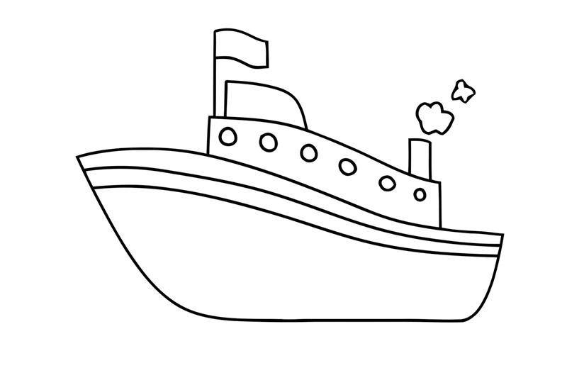 tranh tô màu tàu thủy biển 12