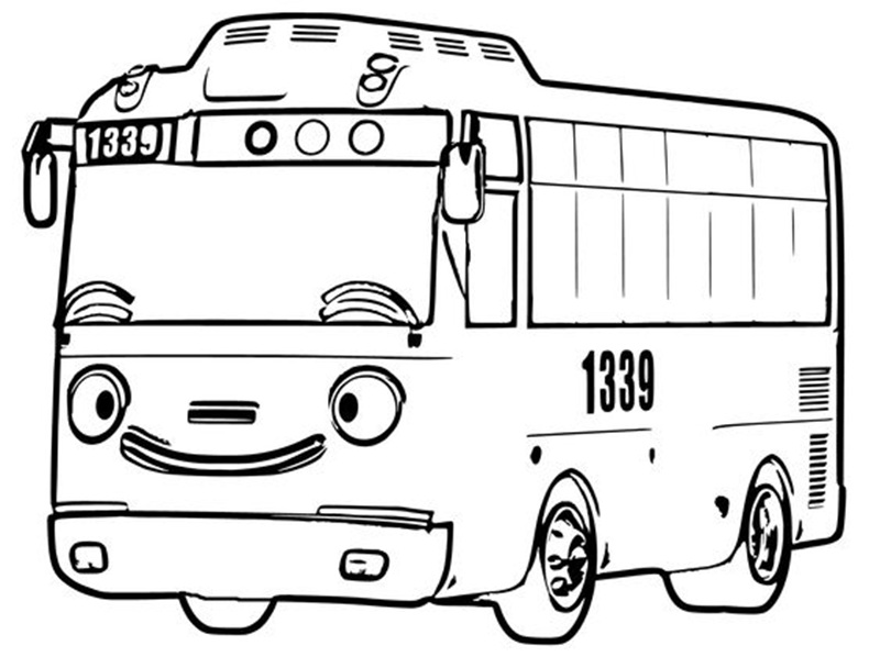 tranh tô màu xe bus 33