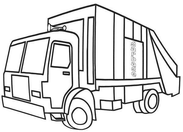 tranh tô màu xe chở rác