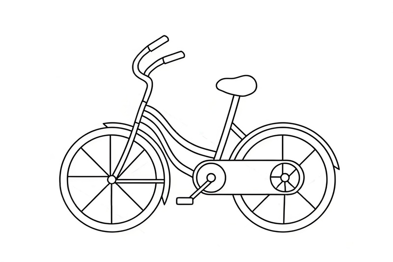 tranh tô màu bé đi xe đạp 3
