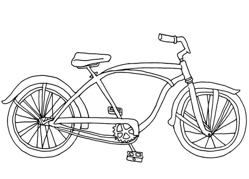 tranh tô màu bé đi xe đạp 36