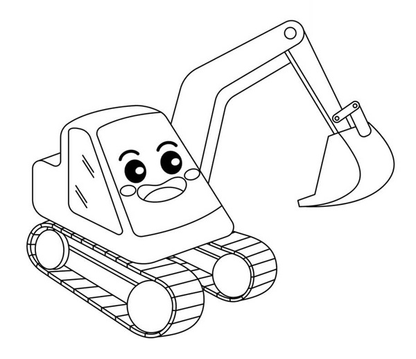 tranh tô màu xe máy xúc
