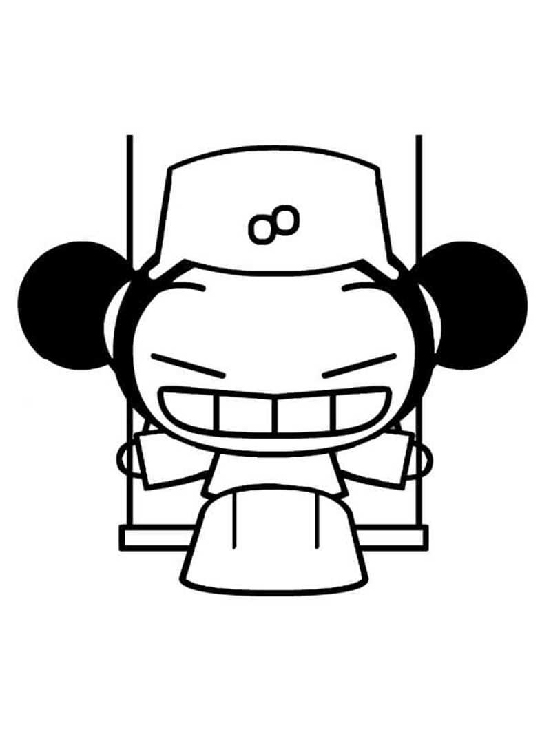 tranh tô màu bé chơi xích đu 27