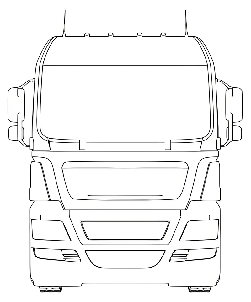 tranh tô màu xe container 