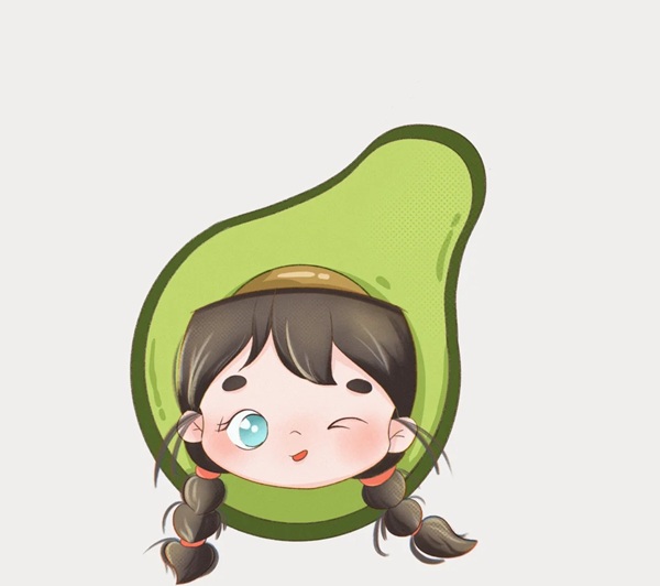 anime avatar quả bơ cute
