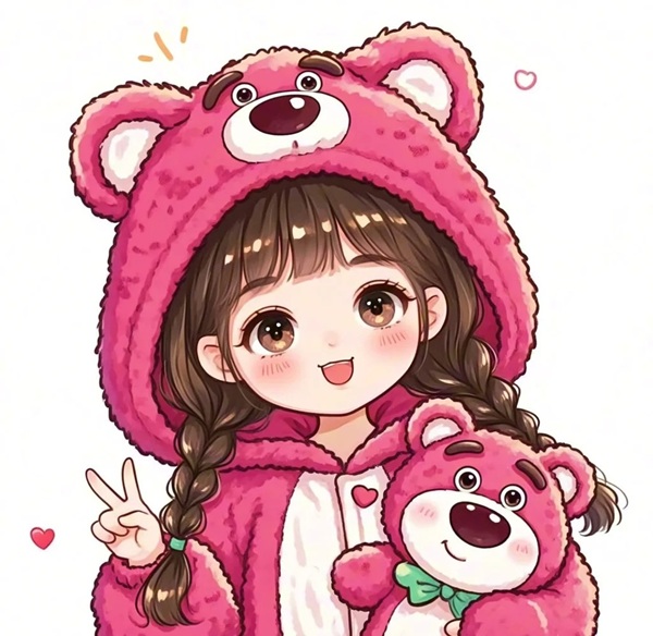 avatar gấu dâu cute 
