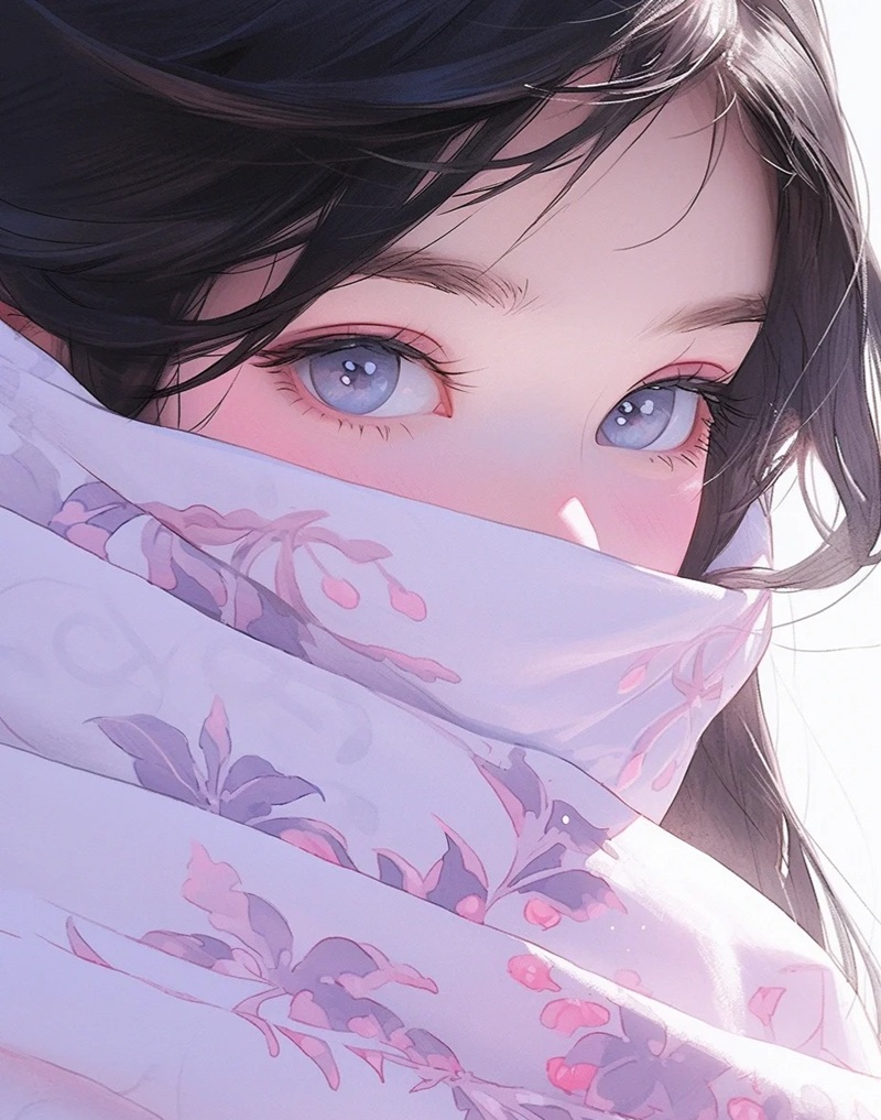 avatar nữ che mặt 11