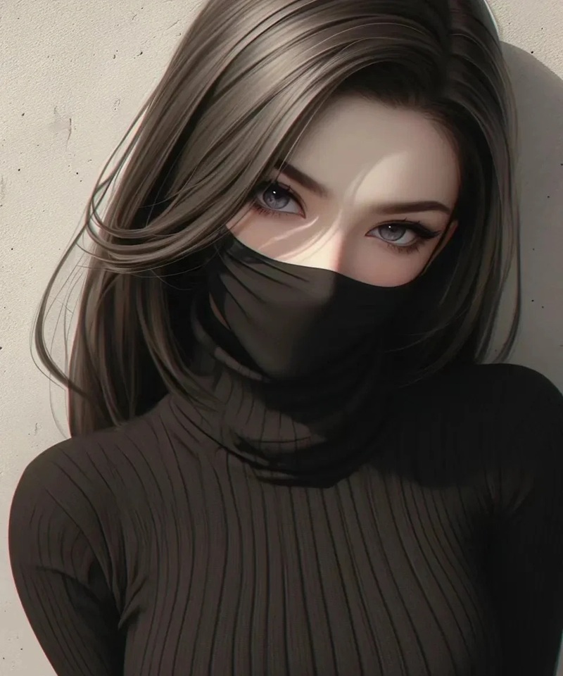 avatar nữ che mặt 24