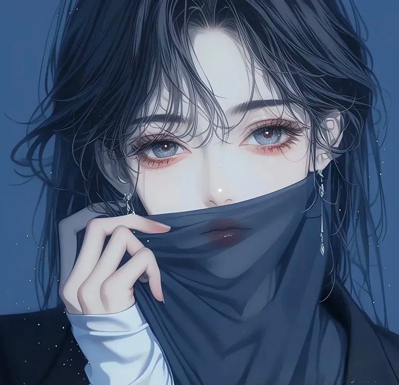 avatar nữ che mặt 6