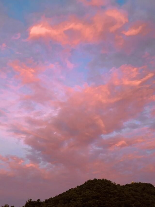 ảnh bầu trời đẹp màu hồng