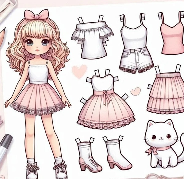 hình ảnh búp bê giấy 4