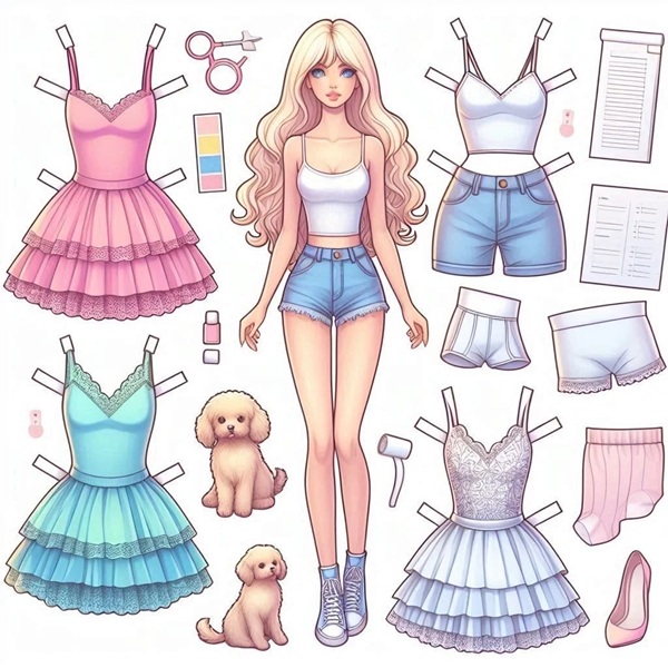 hình ảnh búp bê giấy 9
